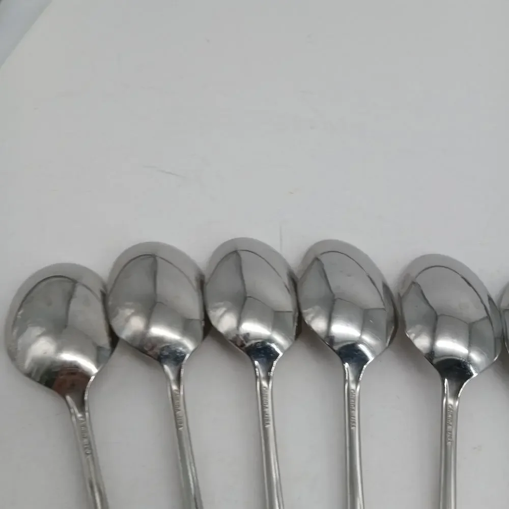 8X Tbsp Oneida Bancroft Table Spoons Glossy Stainless Steel Flatware